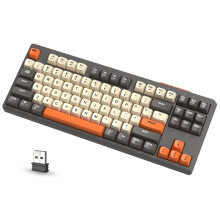 ATTACK SHARK M87 80% Wireless Gaming Keyboard, 87 Keys TKL LED Rechargeable Mechanical Feeling SA PBT Keyboard for Mac/Win, Bluetooth 5.0/2.4Ghz Dual