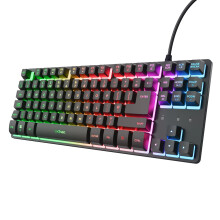 GXTrust 833 Thado TKL Gaming Keyboard UK Layout, Compact Tenkeyless Design (80 Percent), Multicolour LED Lighting, Anti-Ghosting, 1.8m USB Cable, Mem