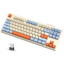 ATTACK SHARK M87 80% Wireless Gaming Keyboard, 87 Keys TKL LED Rechargeable Mechanical Feeling SA PBT Keyboard for Mac/Win, Bluetooth 5.0/2.4Ghz Dual