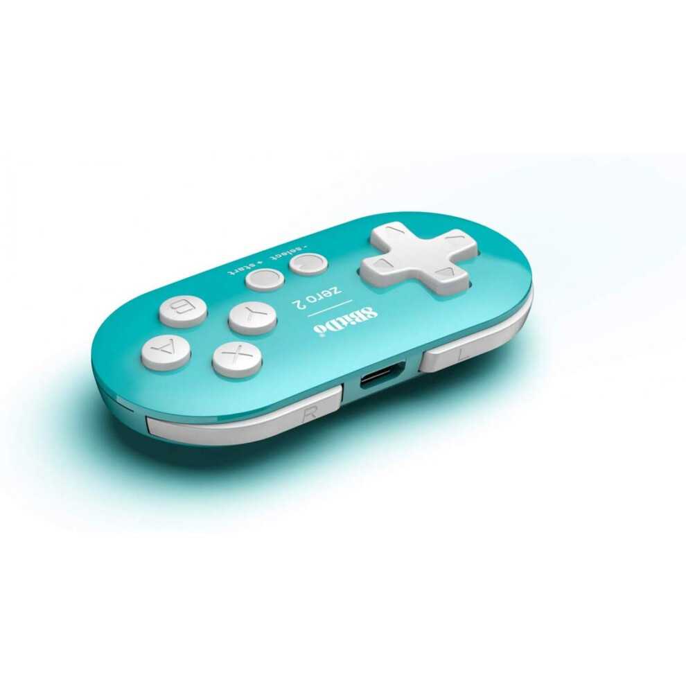 8Bitdo Zero 2 Bluetooth Gamepad Keychain Sized Mini Controller For Switch, Windows, Android, Macos & Raspberry Pi( Edition) Turquoise 5008411015342