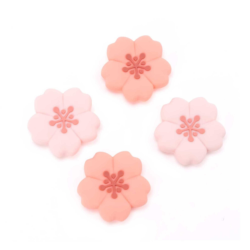 Geekshare 4Pcs Cute Silicone Thumb Grip Caps, Kawaii Flower Shaped Joystick Cover Compatible With Nintendo Switch/Oled/Switch Lite (Sakura) 5005179037463