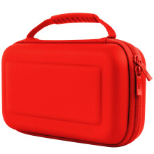 Orzly Carrying Case for Nintendo Switch OLED and Switch Console - Red Protective Hard Portable Travel case Shell Pouch for Nintendo Switch Console &