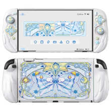 PlayVital Magic Wings Silicone Grip Case for Nintendo Switch 2 – Dockable Anime Protective Cover with Extra Adjustable Stand & Thumb Grips - White