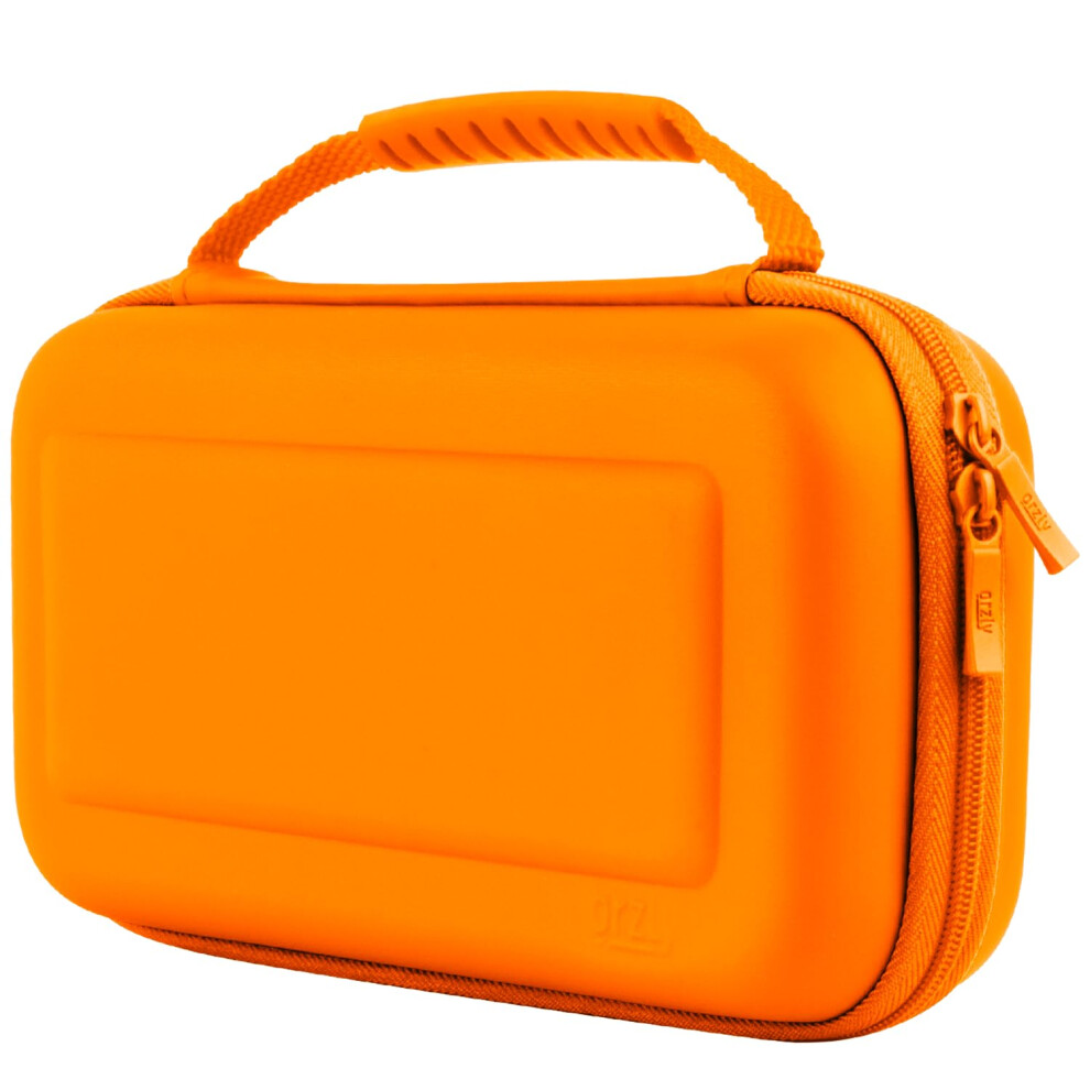 Orzly Carrying Case For Nintendo Switch Oled And Switch Console - Protective Hard Portable Travel Case Shell Pouch For Nintendo Switch Console Orange 5009266195449