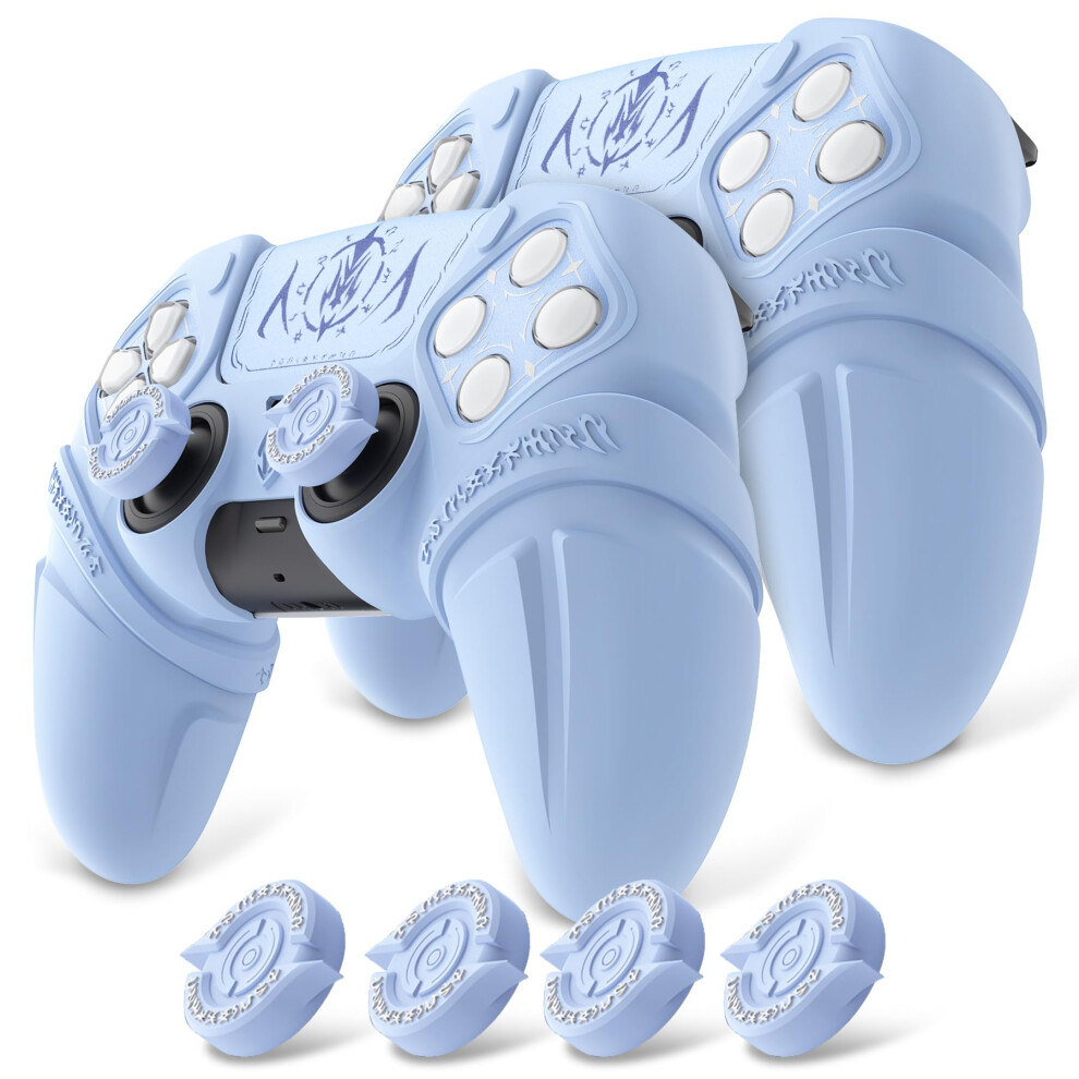 Playvital 2 Set Runes Edition Silicone Cover Skin For Ps5 Controller With Thumb Grips & Touchpad Skin & D-Pad Area Sticker, Anti-Slip Controller Grip 5004802619854