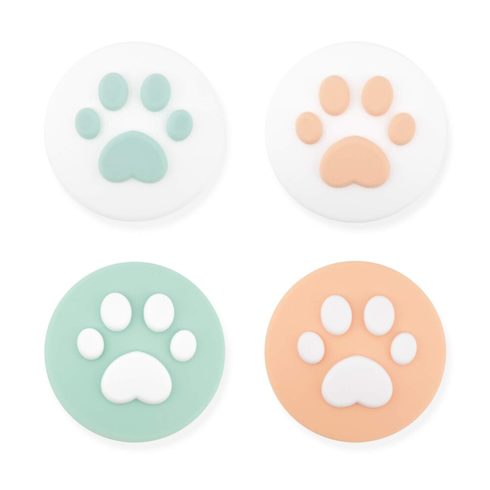 Geekshare 4Pcs Silicone Cat Paw Joycon Thumb Grip Set Joystick Caps Compatible With Switch/Oled/Switch Lite ( Green) Orange/Green 5007152872917