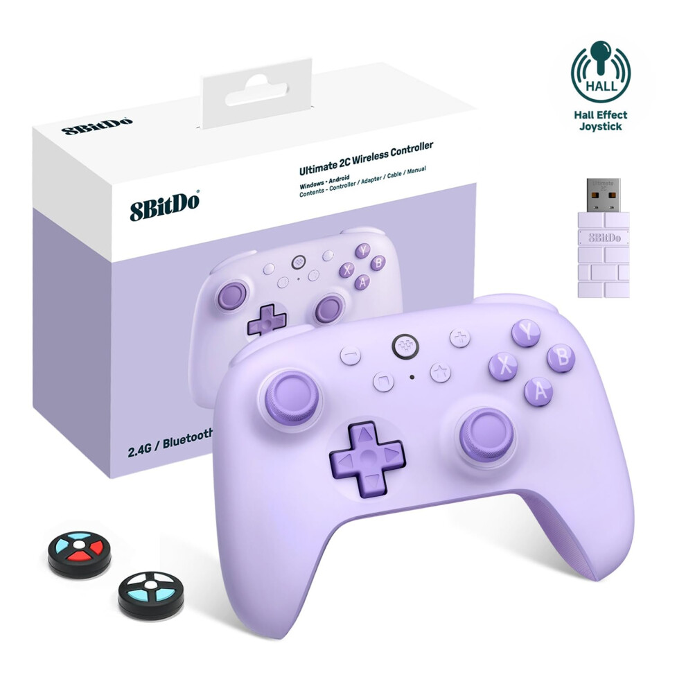 8Bitdo Ultimate 2C Wireless Controller For Windows Pc And Android, With 1000Hz Polling Rate, Hall Effect Joysticks And Hall Triggers, And Remappable 5003843111112