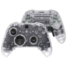 eXtremeRate Full Set Shell Buttons for Xbox One Elite Series 2 Controller, Clear Replacement Faceplate Back Plate Bottom Shell Case with Buttons for