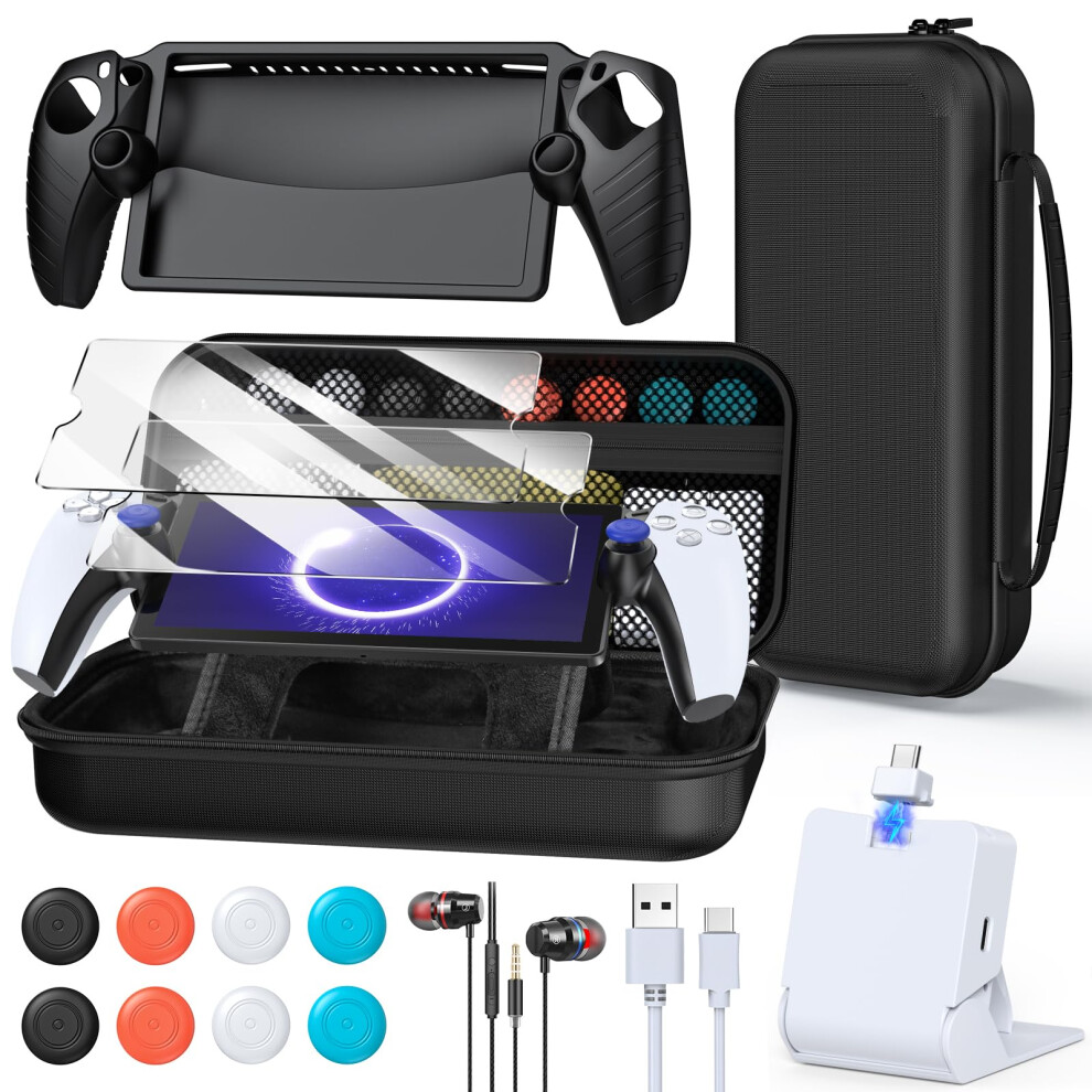 Photos - Construction Toy 14 in 1 Accessories Bundle for PlayStation Portal, Carrying Case for PS Portal, Magnetic Charger Dock with Silicone Case for