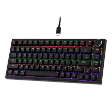 Newmen GM326 Mechanical Keyboard,Wired Gaming Keyboard,75% Percent TKL Hot Swappable Compact LED Backlit USB C Mechanical Gaming Keyboards with Knob
