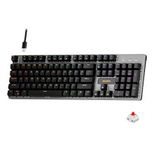 NEWMEN GM325Pro Wired Gaming Keyboard,Mechanical Keyboard with 104 Anti-Ghosting Keys,Metal Panel,LED Backlit USB C Mechanical Gaming Keyboards,Black