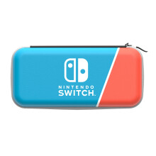 PDP Gaming Officially Licensed Switch Slim Deluxe Travel Case - NEON POP - Semi-Hardshell - Console Stand - Protective PU Leather - Holds 14 Games -