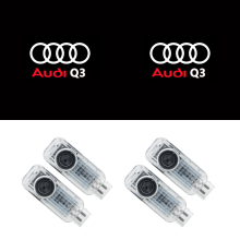 4-delige set deurwelkomstlampen en sfeerverlichting met Audi-logo, geschikt voor Q3, stijlvol en helder voor auto-interieur