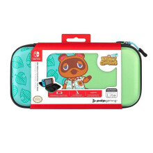 PDP Gaming Officially Licensed Switch Slim Deluxe Travel Case - Animal Crossing - Semi-Hardshell Protection - Protective PU Leather - Holds 14 Games