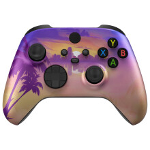 eXtremeRate Replacement Shell for Xbox Series X|S Controller - Unleash Your Style - Neon Miami Custom Acessories Skin Front Housing Cover for Xbox Co