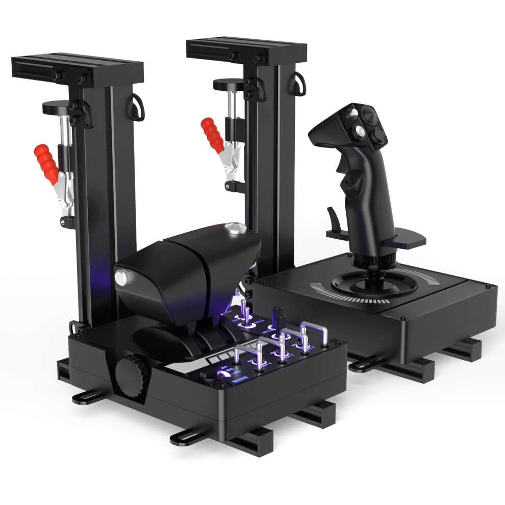 Diwangus Hotas Table Mount For Thrustmaster T.16000m Fcs Hotas/T Flight Hotas/Warthog, No Installation Joystick Logitech X56/X52/X52 Pro, Pack Of 2 [ 5008386394572