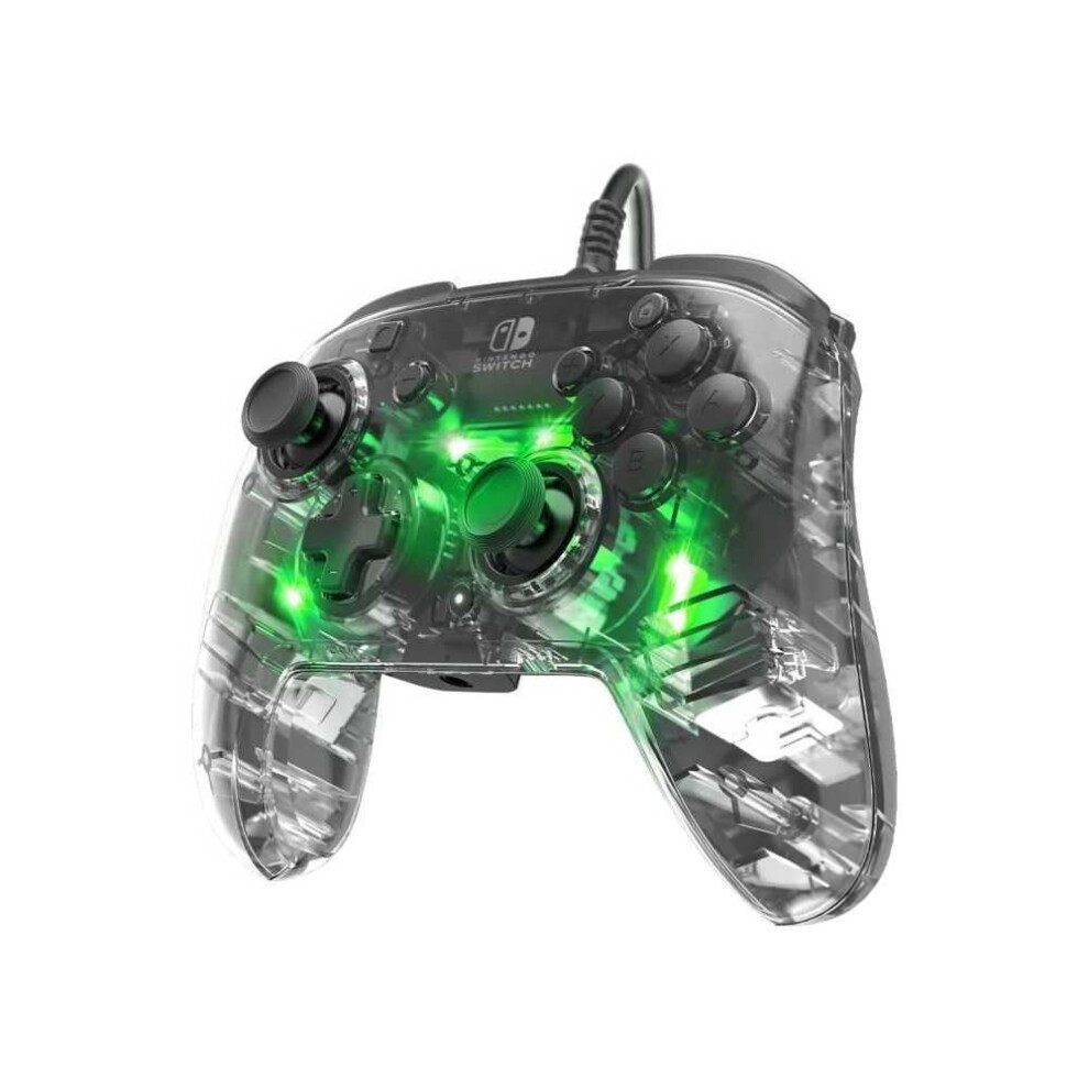 Pdp Afterglow Deluxe+ Led Wired Gaming Controller - Licensed By Nintendo For Switch And Oled - Rgb Hue Color Lights - See Through Gamepad Controller 5008187422771