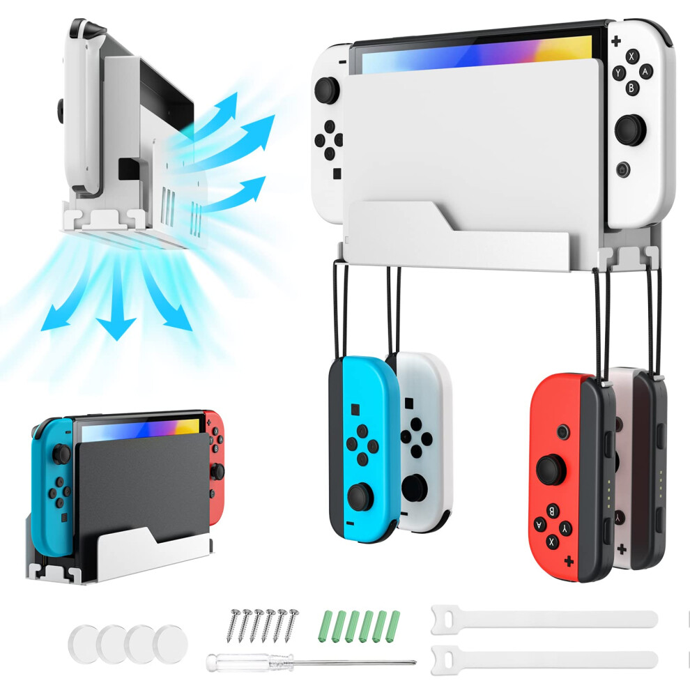 Photos - Laptop Bag Moko Wall Mount for Nintendo Switch/Switch OLED, Metal Wall Mount Bracket with 4 Joy-Con Hooks, Airflow Gap Design Fast Heat 