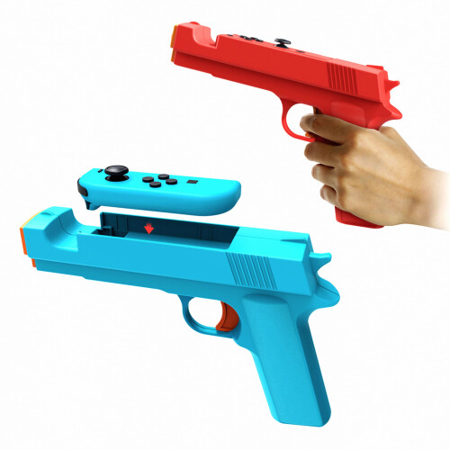 Game Gun for Switch/Switch OLED Controller[2 Pack],Switch Pistol Motion Controller Hand Grip Shooting Games Wolfenstein 2:The New Colossus-for Ninten