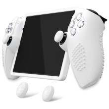 PlayVital Design for PS Portal Silicone Protective Case with Thumb Grips – Enhanced Grip Comfort | Anti-Slip 3D Studded Design | Full Protection Whi