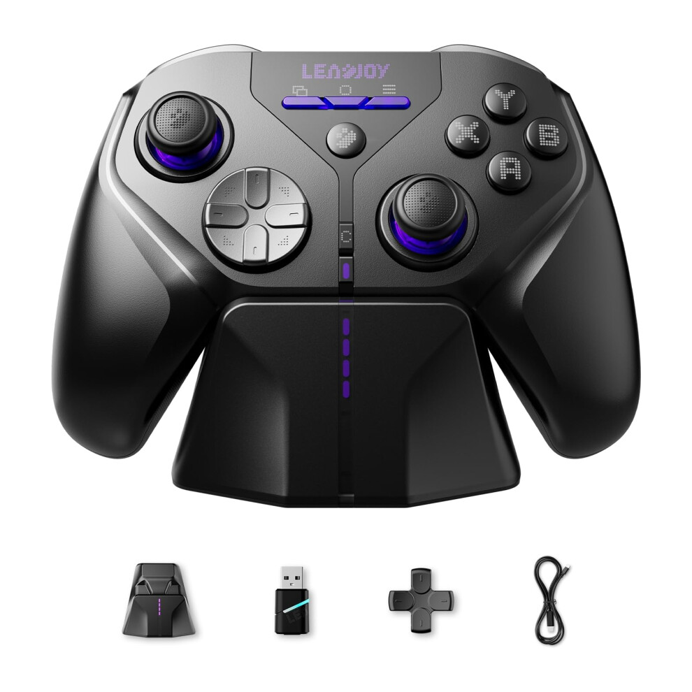 Leadjoy Xeno Plus Wireless Game Controller, Tmr Joysticks, Hall Effect & Tactile Dual Triggers Gaming Controller, Smart Charging Dock,1000Hz Polling 5005001310375
