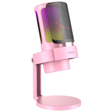 FIFINE USB PC Gaming Microphone, Condenser Streaming Mic Compatible with PS4 PS5 Mac, for Recording, Podcast, Video, with RGB Control, Tap-to-Mute, V
