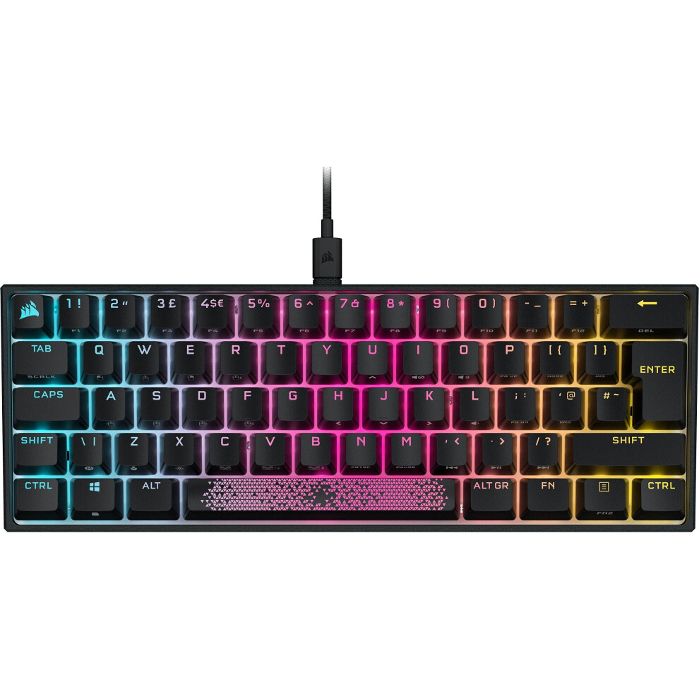 Corsair K65 Rgb Mini 60% Mechanical Wired Gaming Keyboard - Cherry Mx Red Switches - Pbt Double-Shot Keycaps - Icue Compatible - Qwerty Uk Layout - B