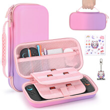 innoAura Switch 2 Case, PU Splash-Resistant Shock-Absorbing Carrying Case for Switch 2, Custom Fit, Extra-Large Mesh Pocket, Dual Zipper, Carry Handl