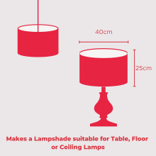 40cm Lampshade Making Kit use with Pendant Ceiling Lights and Table and Floor Lamp, Drum Circle Shape Needcraft UK DIY use with Fabric, Textile, Wall