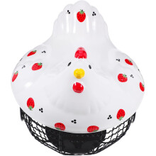 Egg Storage Basket with Ceramic Lid Straw Hen Basket Kitchen Egg Container Rack