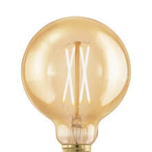 Eglo Dimmable E27 LED globe, golden vintage filament light bulb, Edison lamp for retro lighting, 4 watt (equivalent to 28 watt), 300 lumen, warm whit