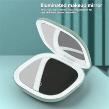 Portable Compact Mirror with Lights 5X Magnifying Pocket Mirror for Travel Dual LED Travel Mirror with 3 Color Modes