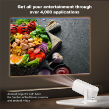 Projecteur avec Wi-Fi et , Projecteur Intelligent Portable avec Rotation à 180, Petit Projecteur de Cinéma 4K Full HD, Prise US.