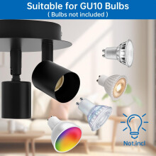 URAQT Ceiling Light Rotatable, 3 Way Black GU10 Spotlights, Adjustable LED Modern Kitchen Lights Ceiling, Round Indoor Spot Light Fittings for Bedroo