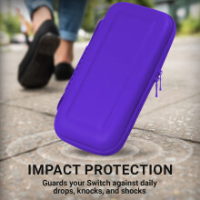 Orzly Carrying case for Nintendo Switch OLED and Switch Console - Purple Protective Hard Portable Travel case Shell Pouch for Nintendo Switch Console