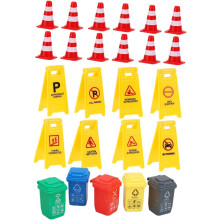 Miniature Traffic Barrier Set Road Block Model for Kids Realistic Traffic Fences Toys Educational Playset
