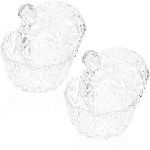 2-Piece Glass Storage Jars Food Storage Containers with Lids Sealed Jar for Snacks Cereals and Candy