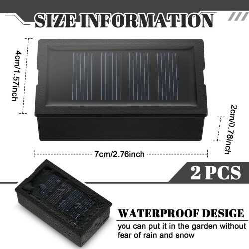Weewooday 2 Pcs Solar Light Replacement Tops, 4 x 7 cm Small Solar Panels 1