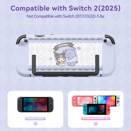 Kuitmor Dockable PC Protective Case Compatible with Switch 2 Model 2025, All-Round Protection Hard Protective Shell for Switch 2 2025 Accessories - K 1