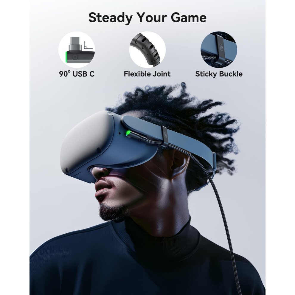 Photos - Cable (video, audio, USB) Iniu 5M VR Link Cable with Separate Charging Port, USB 3.0 to USB C Cable for Meta Quest 3s 3 2 1 Quest Pro, Pico 4, Steam V 