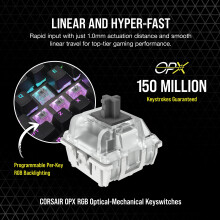 Corsair K70 RGB TKL CHAMPION SERIES Tenkeyless Optical-Mechanical Wired Gaming Keyboard – OPX Linear Switches – PBT Double-Shot Keycaps – iCUE C