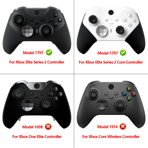 eXtremeRate Full Set Shell Buttons for Xbox One Elite Series 2 Controller, Clear Replacement Faceplate Back Plate Bottom Shell Case with Buttons for 1