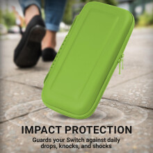 Orzly Carrying case for Nintendo Switch OLED and Switch Console - Green Protective Hard Portable Travel case Shell Pouch for Nintendo Switch Console