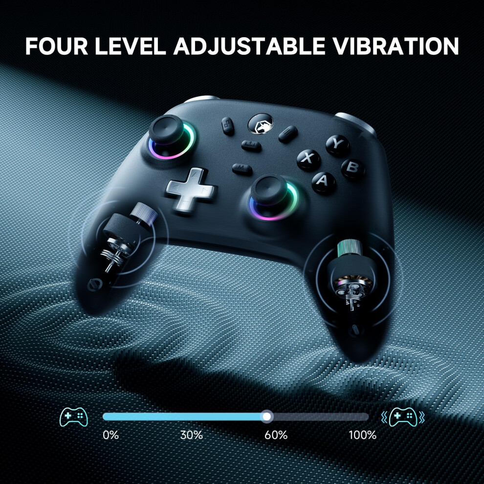 Echtpower Wireless Gaming Controller Pc - Hall Effect Joystick, 2.4G & Wired 1000Hz Polling Rate, 800Mah Battery, Adjustable Turbo/Vibration - For Pc 5008273301867
