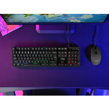Trust Gaming Keyboard and Mouse Set GXT 838 Azor - Keyboard with QWERTY UK Layout, LED illumination, 8 Key Anti-Ghosting, 12 Multimedia Keys, 800–30