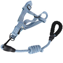 Harnais pour chien avec ensemble de laisse - XL (22.530kg) bleu