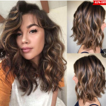 Trendy Long Brown Gradient High-Temp Silk Wig Cap for Women