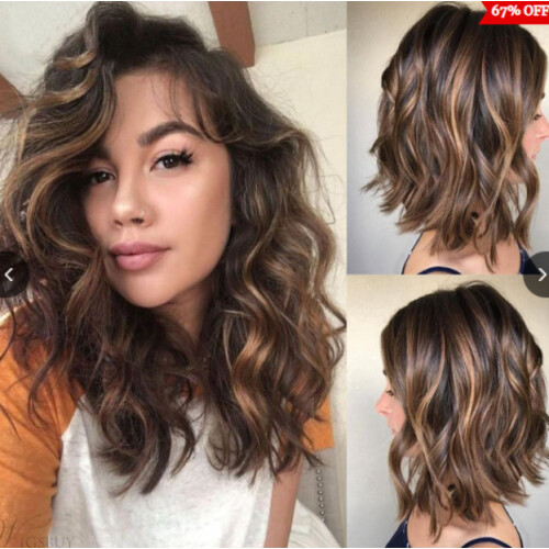 Trendy Long Brown Gradient High-Temp Silk Wig Cap for Women
