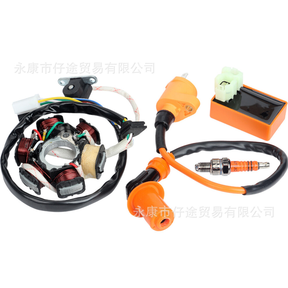 Gy6 50Cc Scooter Ignition Coil High-Voltage Package Spark Plug Full Kit 8284979344590