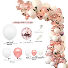 Kit de guirlande de ballons or rose, collection champagne or, idéal pour décorer mariage, anniversaire ou fête.